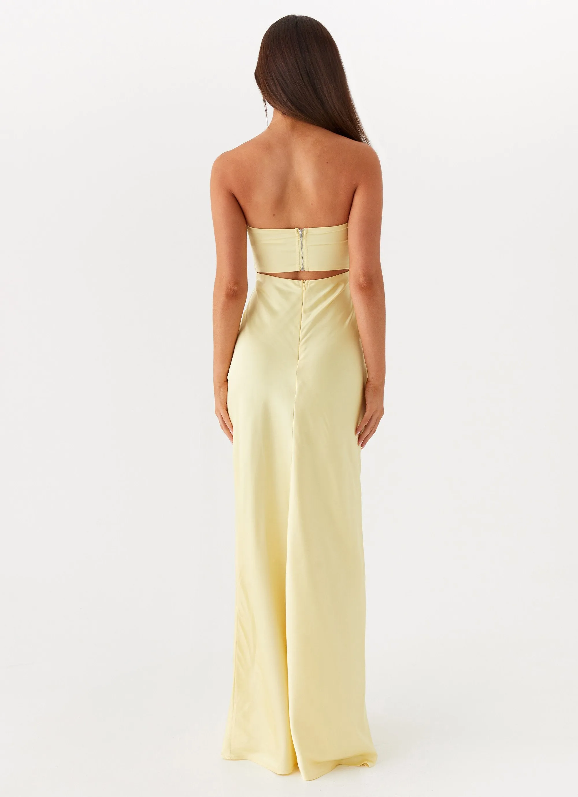 Comfortable Fashion Tianna Strapless Maxi Dress - Yellow