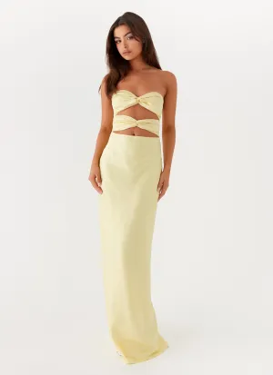 Tianna Strapless Maxi Dress - Yellow Sophisticated Edge Sharp Finish