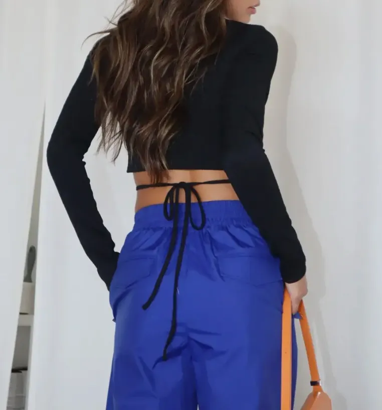 Tie Waist Ring Crop Top