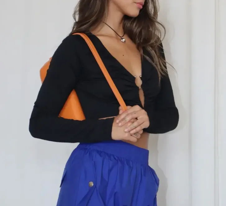 Tie Waist Ring Crop Top