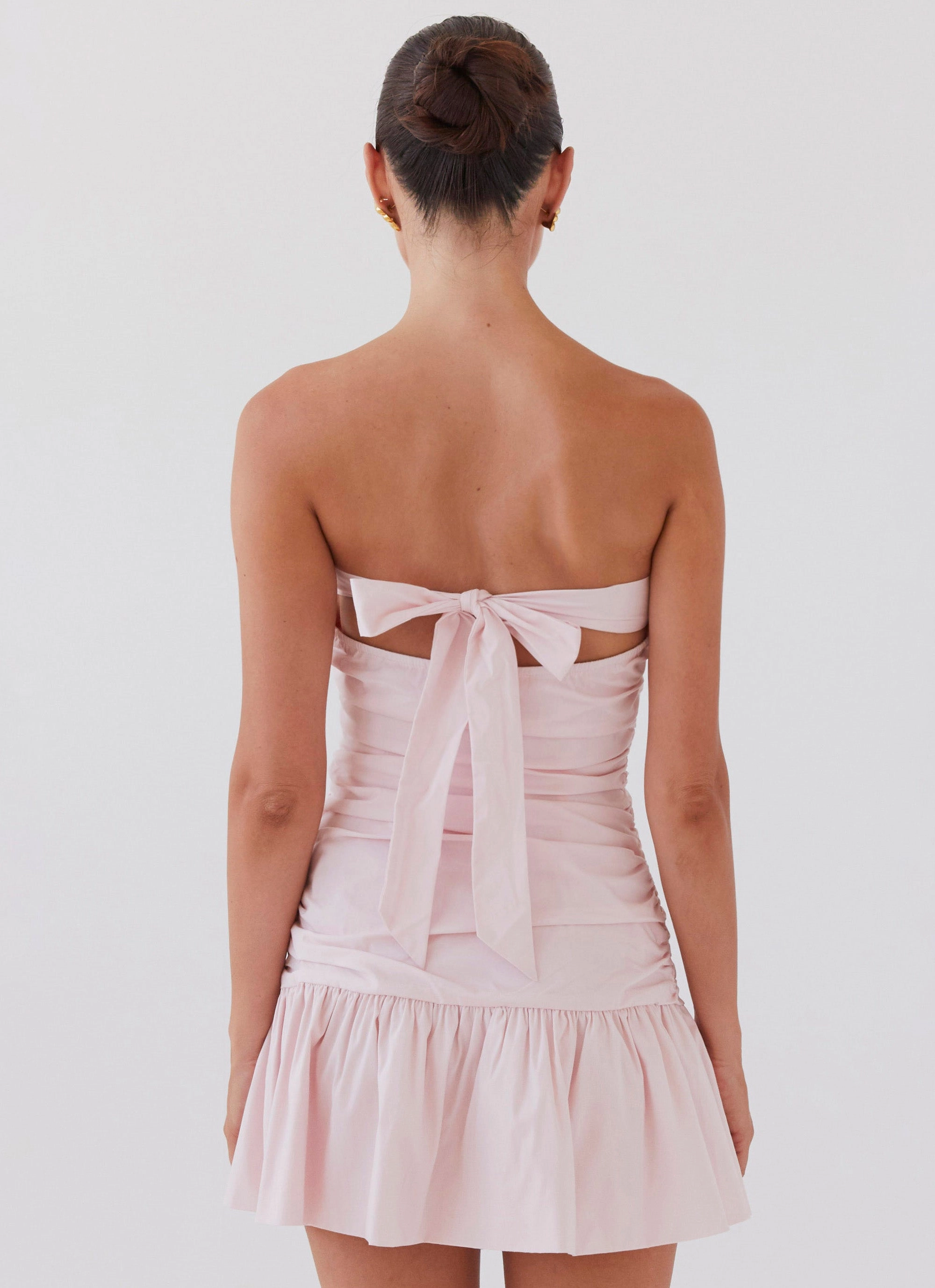 Daily Go Glamorous look Dear Taylor Ruched Mini Dress - Pink Cloud