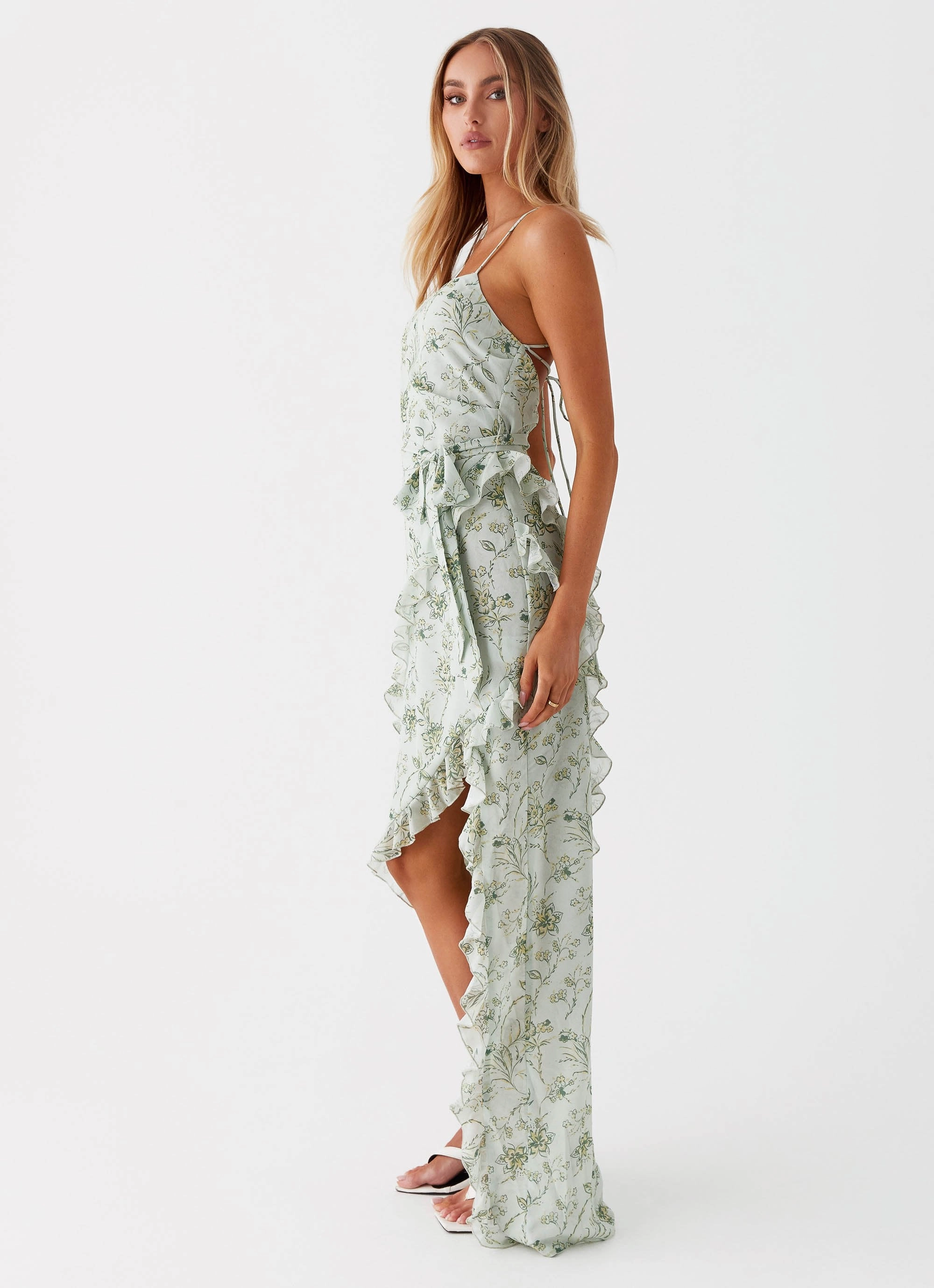 Sweet Serenity Maxi Dress - Sage Floral Daywear Comfort Resort-Wear