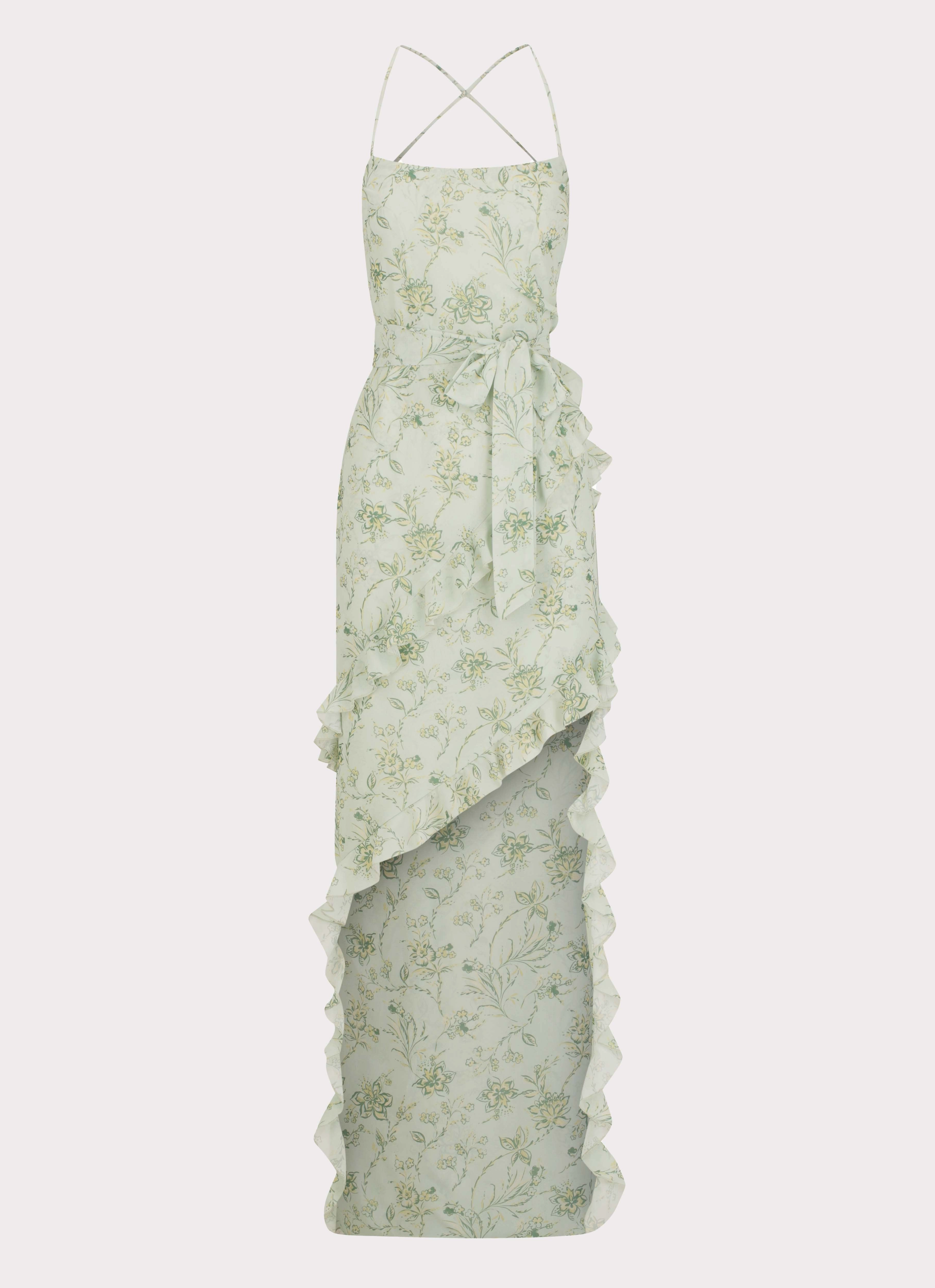 Soft Appearance Muted Tones Sweet Serenity Maxi Dress - Sage Floral