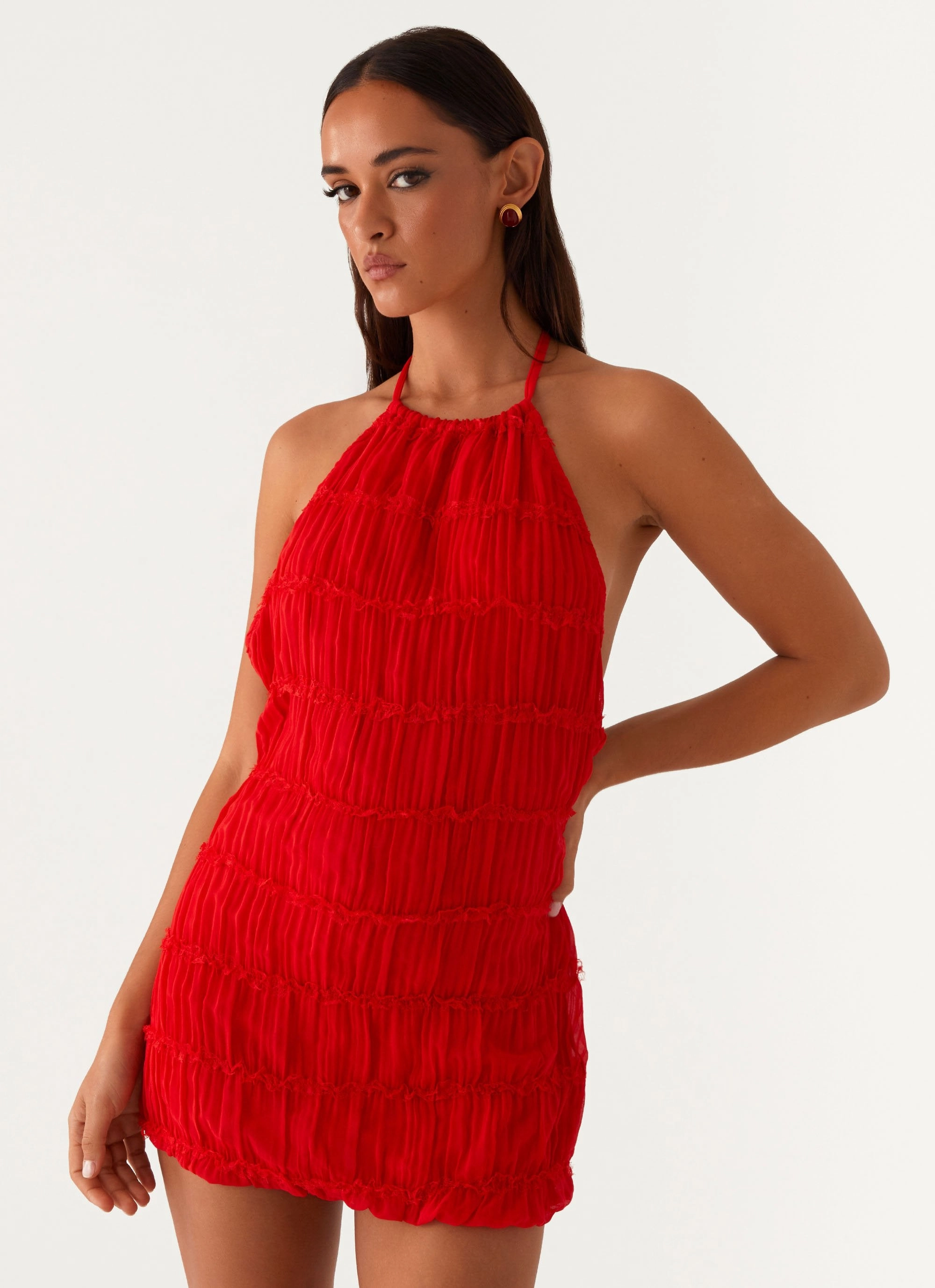 Sleek Movement Aullie Mini Dress - Red