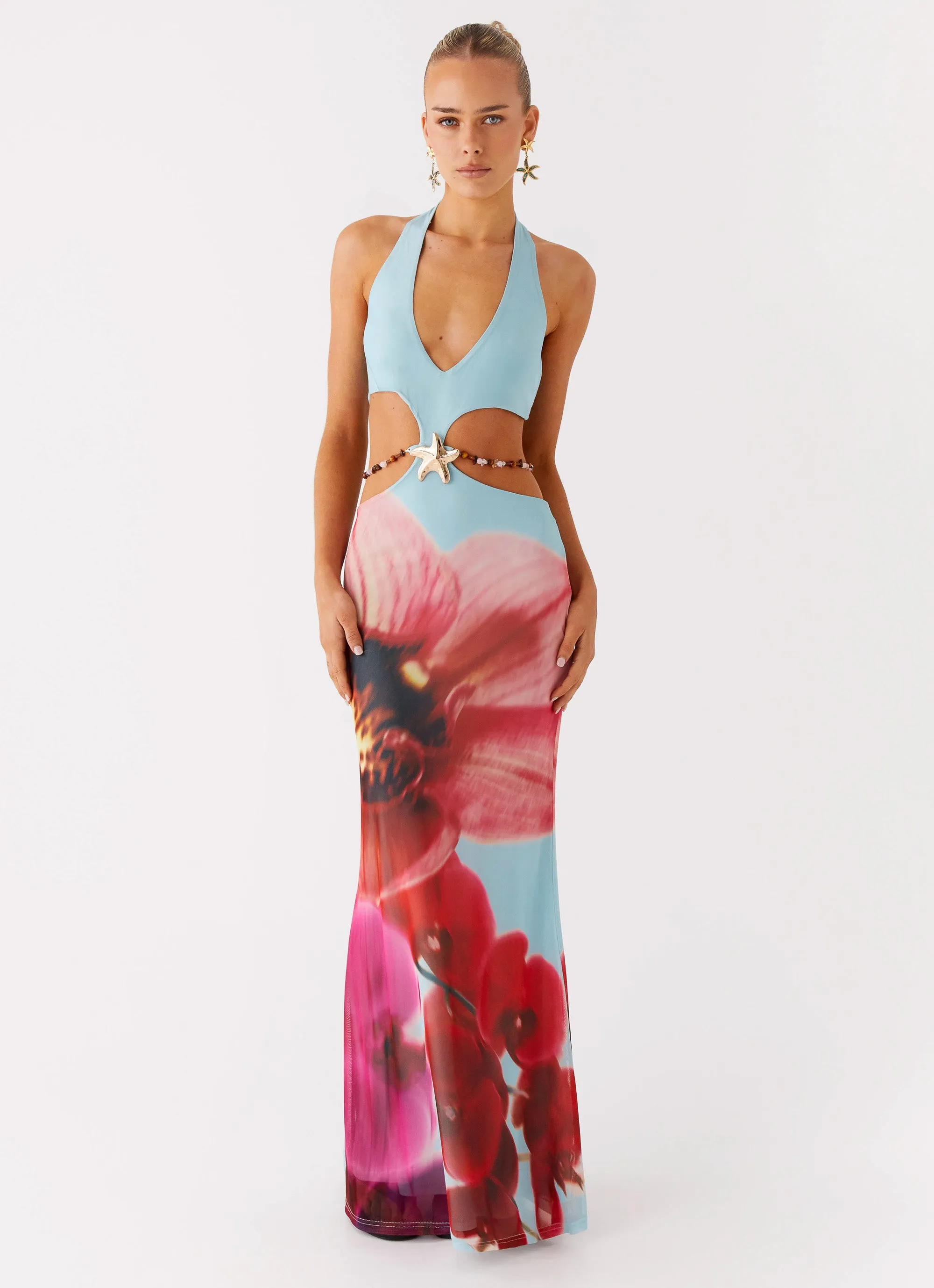 Party Perfect Time To Dance Maxi Dress - Turquoise Bloom