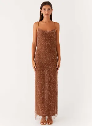 Zuella Beaded Maxi Dress - Chocolate Easy Pick