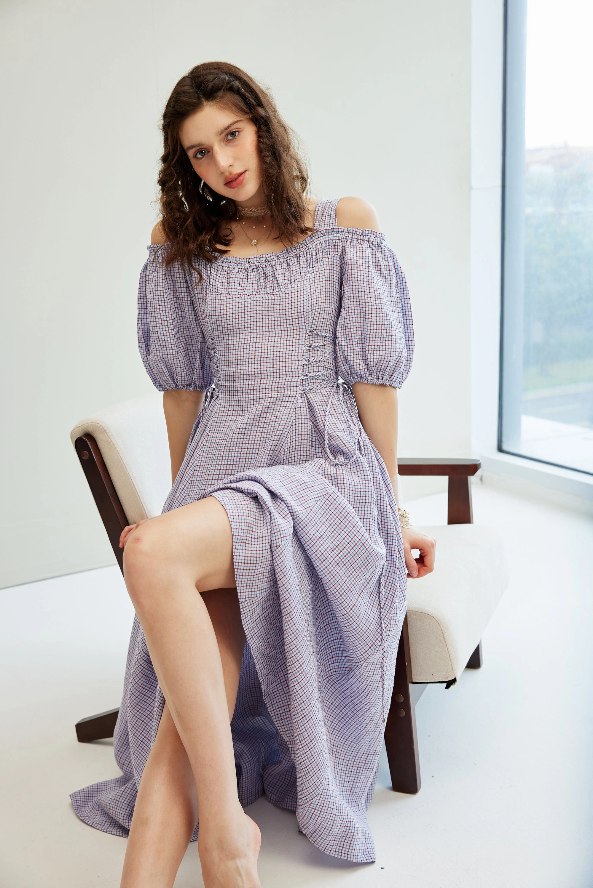 Mia 19 | halter linen dress with puff sleeves Timeless Comfort Wear Perfectly Relaxed