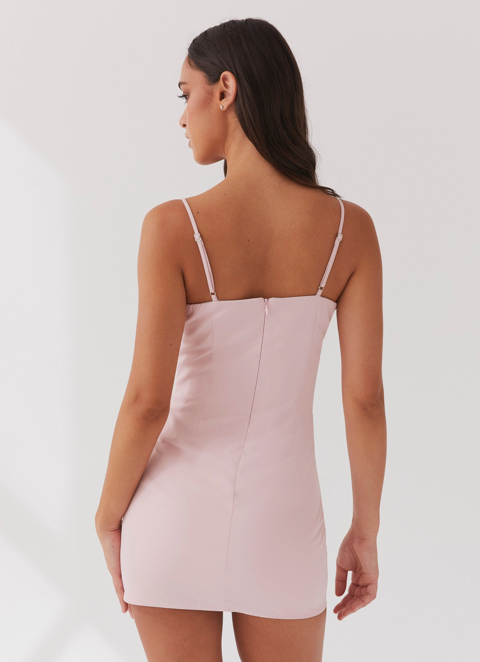Flowing Fit Christina Lace Up Mini Dress - Lavender