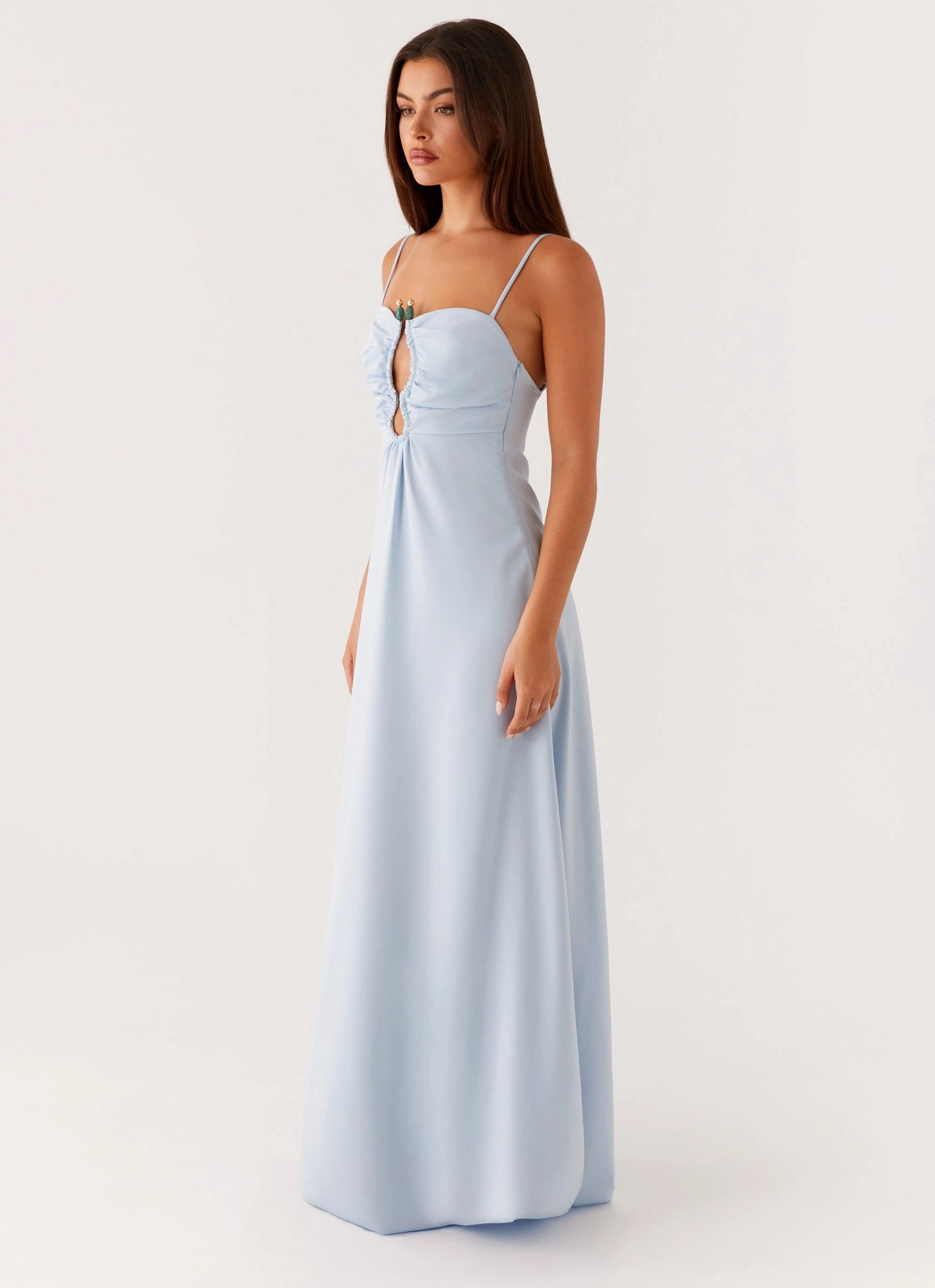 Zelda Maxi Dress - Blue Easy Wrap Delicate Touch