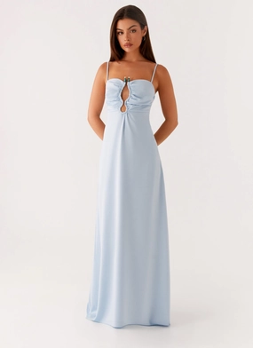 Zelda Maxi Dress - Blue Sophisticated cocktail dress solo wear