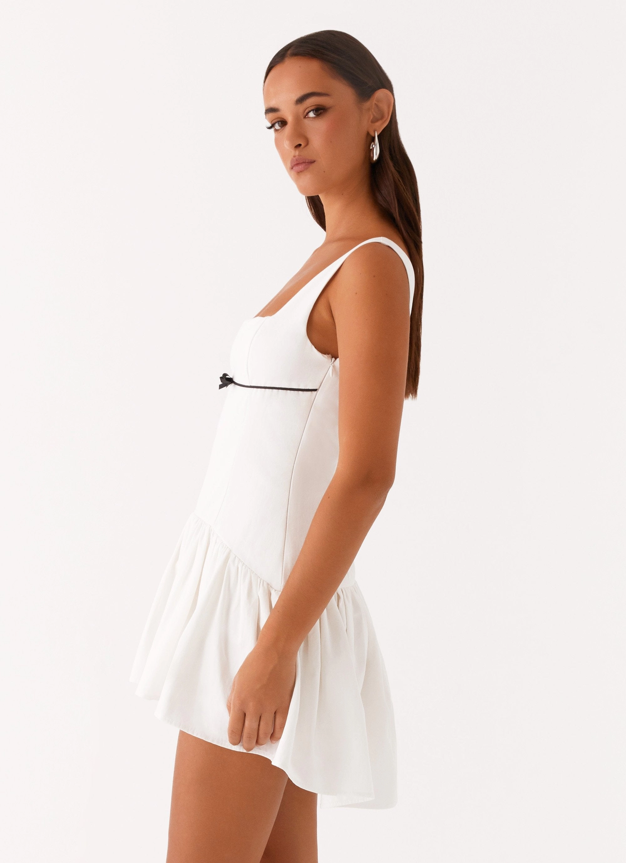 Jolene Mini Dress - White Dreamy Texture