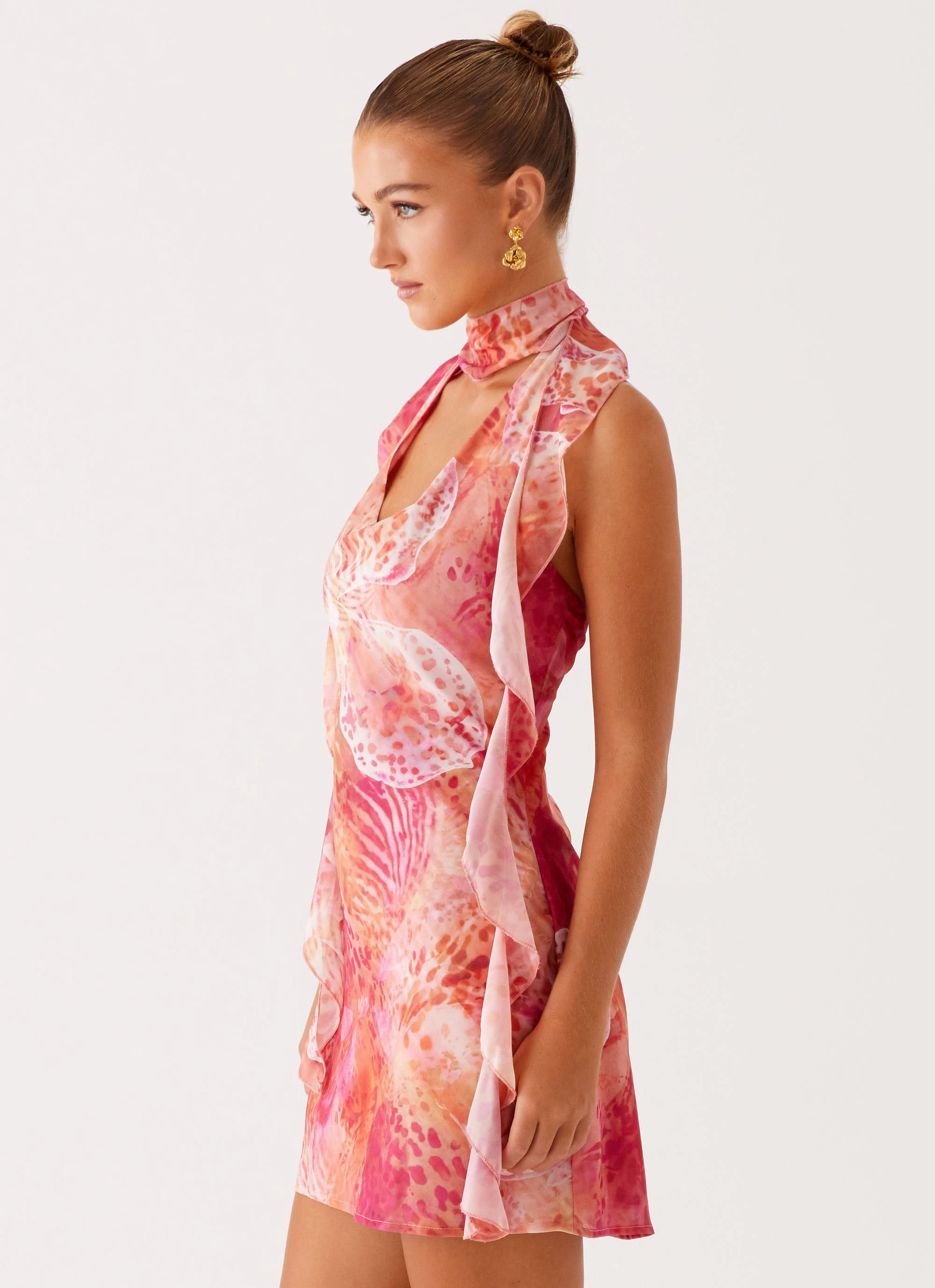 Tanner Mini Dress - Flamingo Fling Fresh Style Empire-Waist