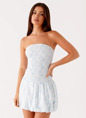 Classy Look Outfit Boost Panorama Mini Dress - Blue Floral