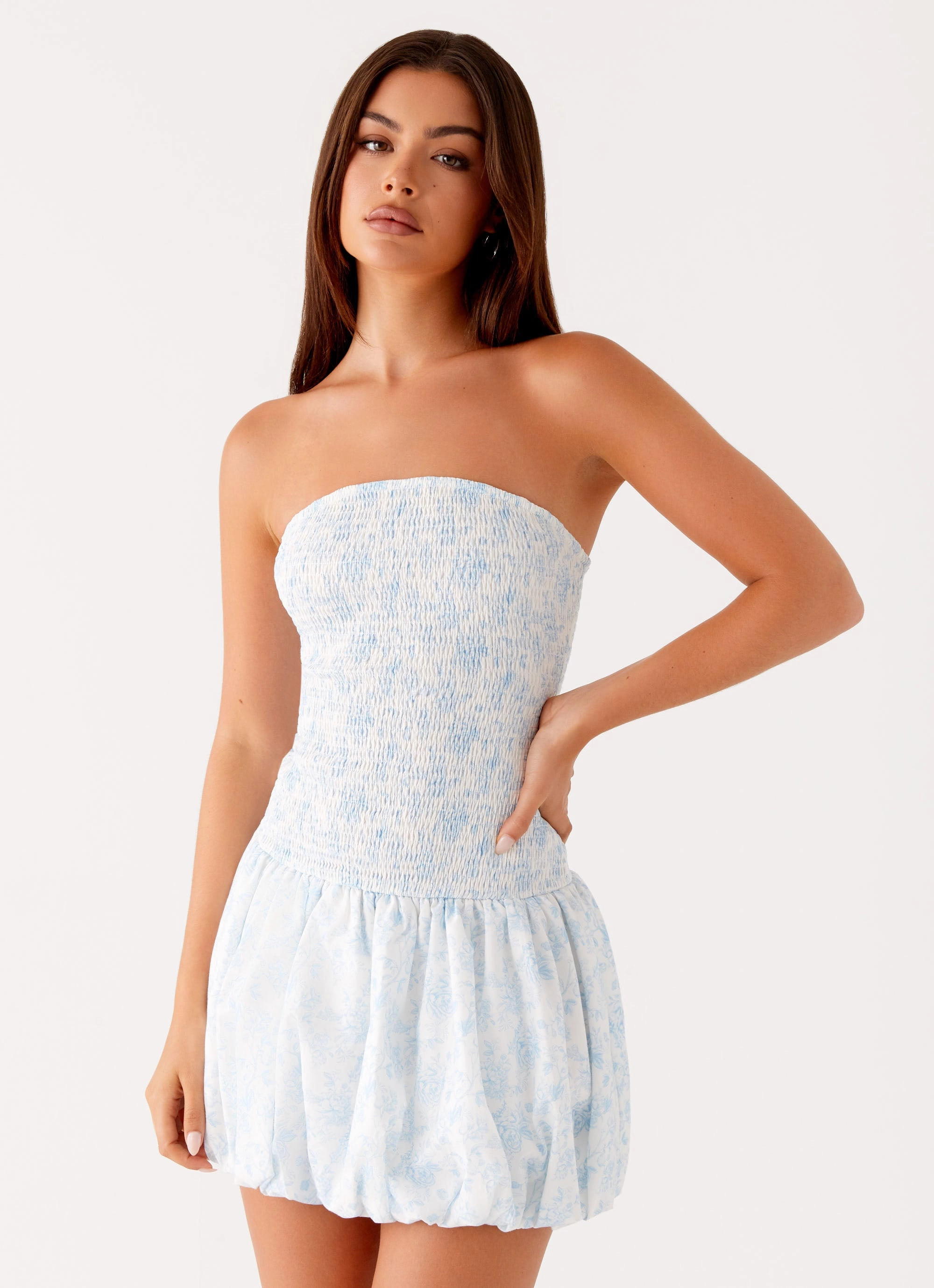 Classy Look Outfit Boost Panorama Mini Dress - Blue Floral