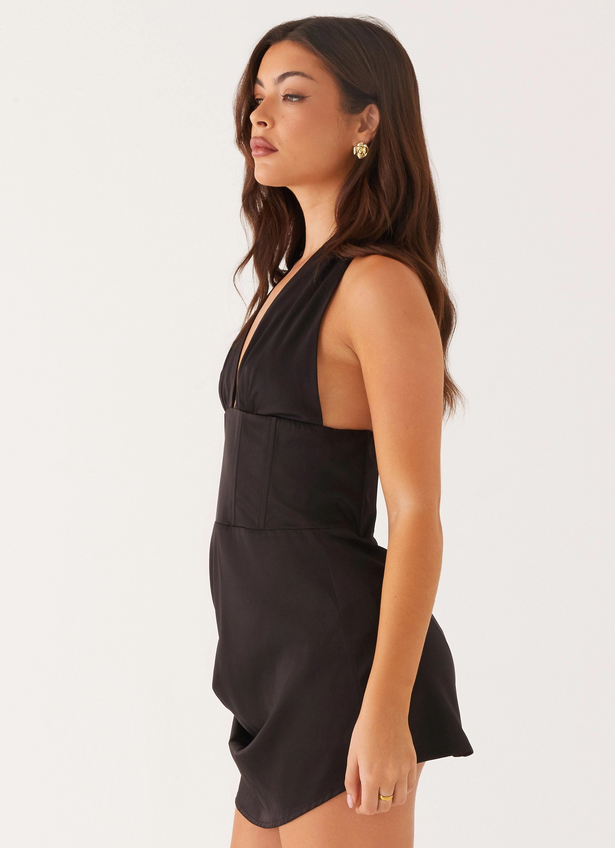 Dew Tone Abbey Mini Dress - Black