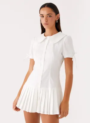 Style Base To Us Pleated Mini Dress - White