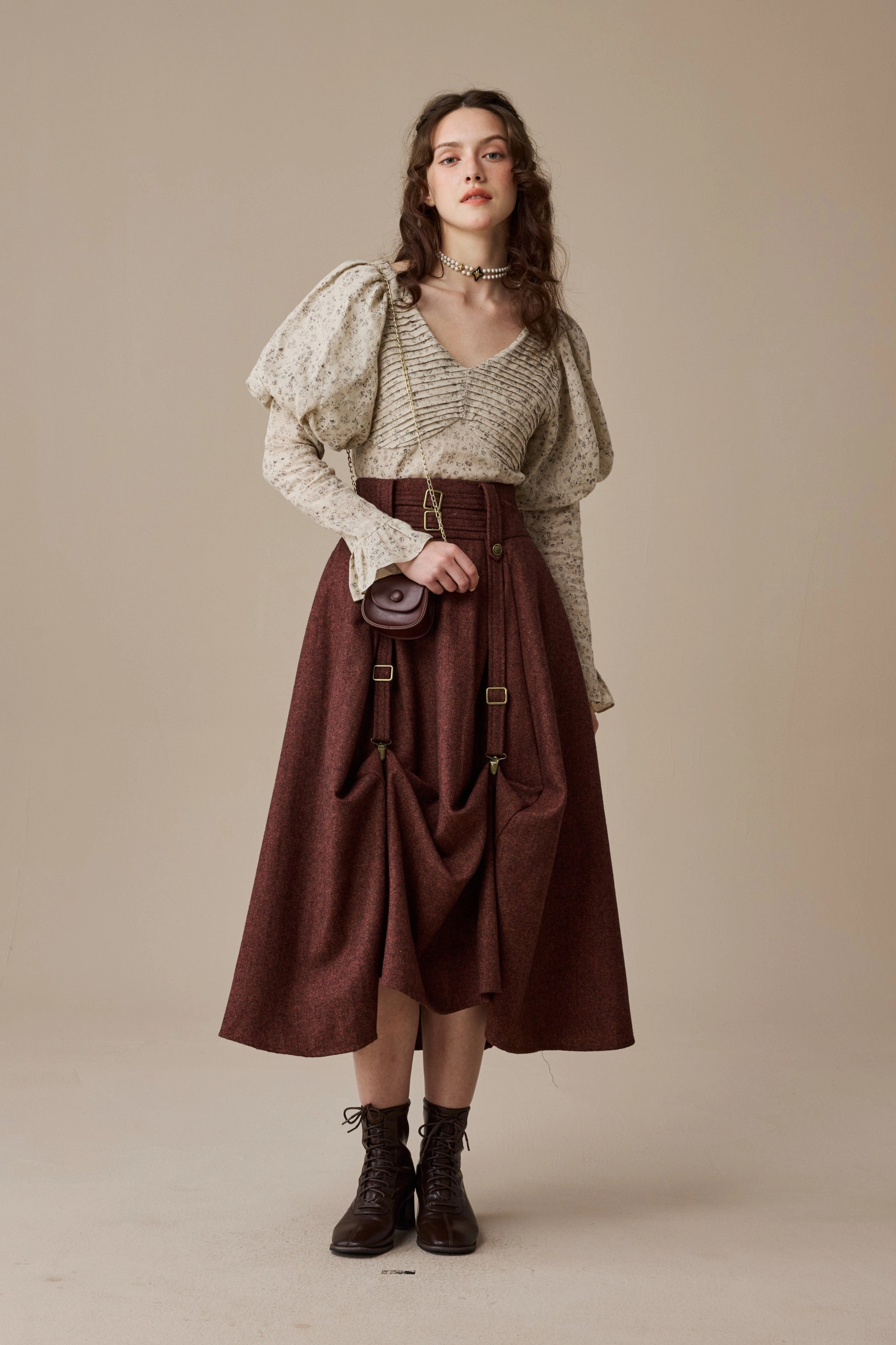 MultiPanelConstruction Soft Brushed Lining Cynthia 16 | Adjustable wool skirt