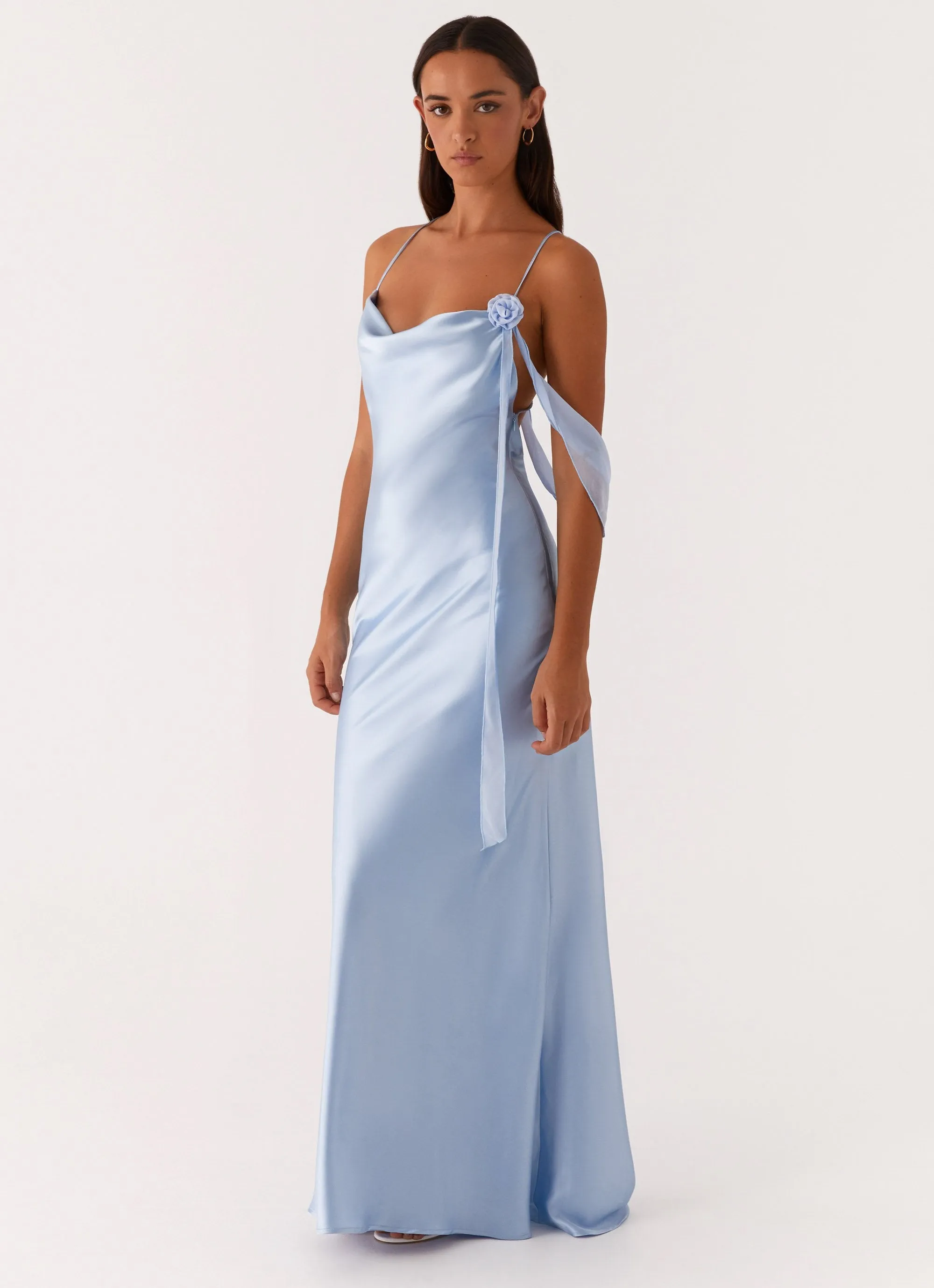 Daily Essential Too Sweet Satin Maxi Dress - Blue