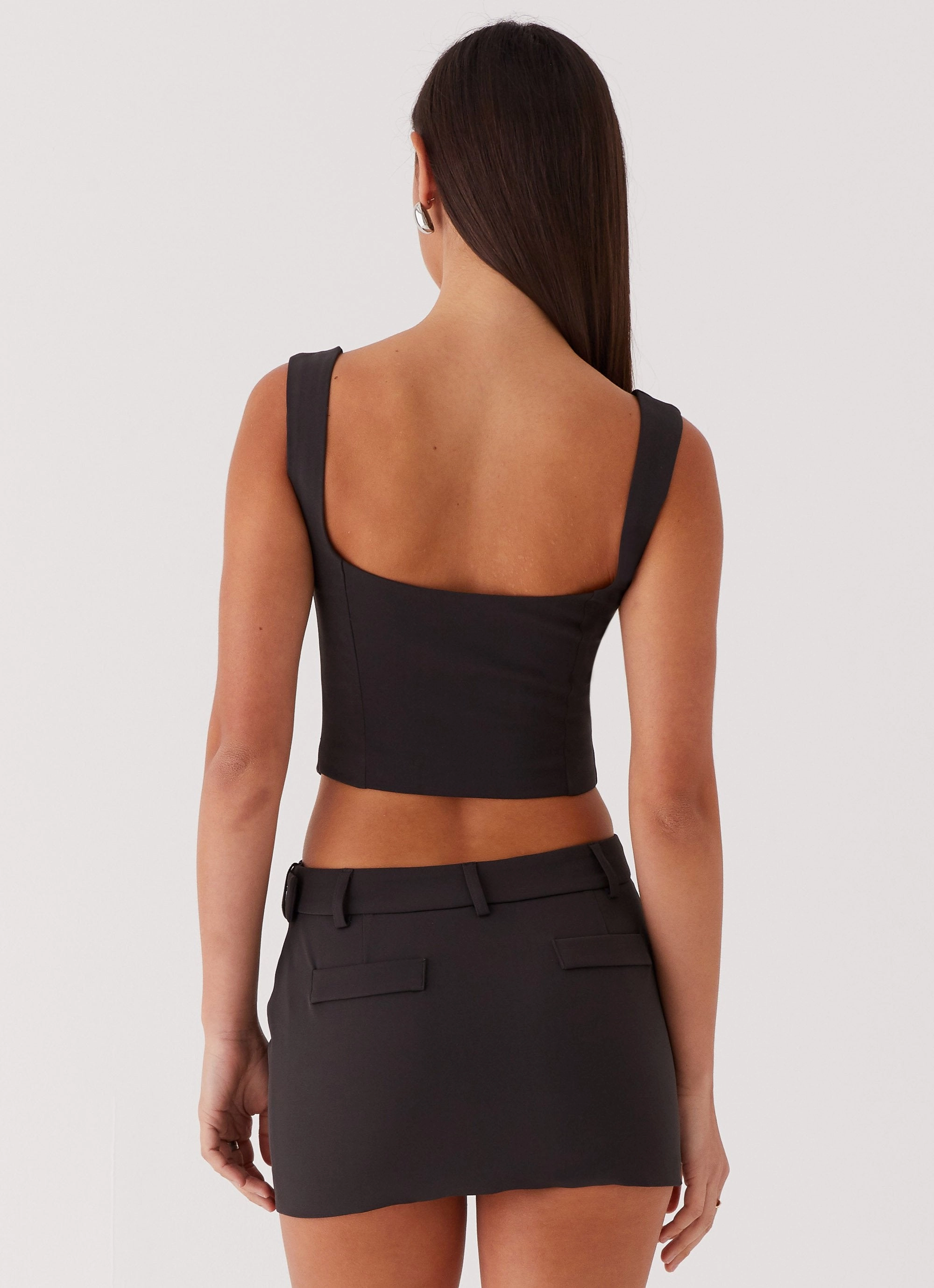 Too Many Nights Belt Mini Skirt - Black Trendy Waist