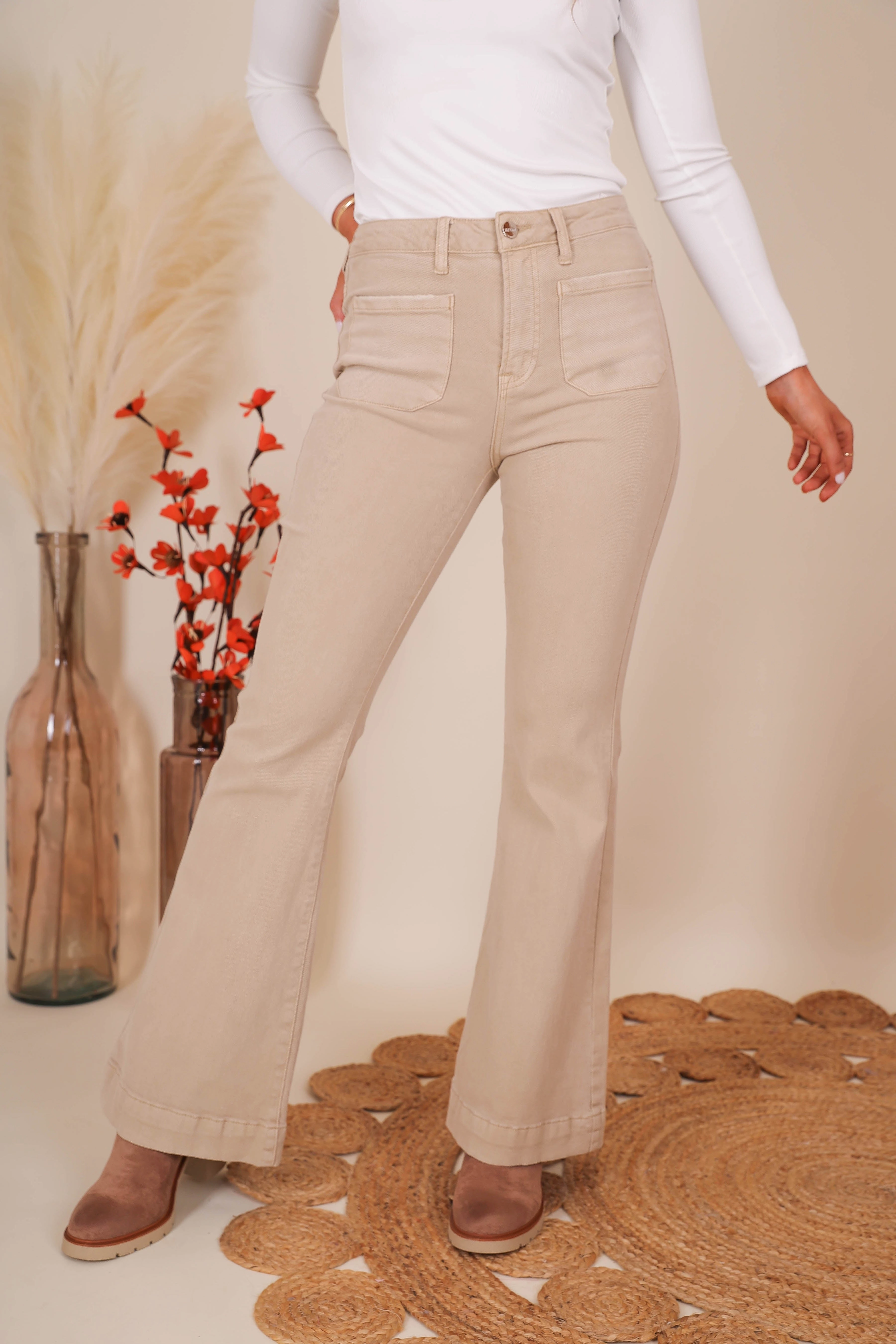 AntiStaticTreatment Totally Far Out Flares-Khaki
