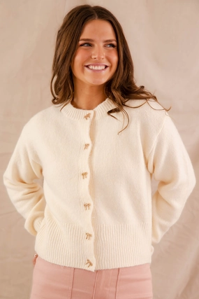 MultiFunctionalPockets Ethical production Totally Smitten Cardigan-Cream