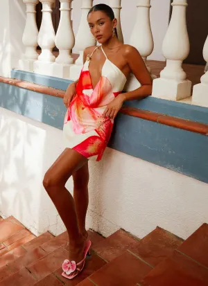 Evening Glow Aiva Mini Dress - Yellow Floral