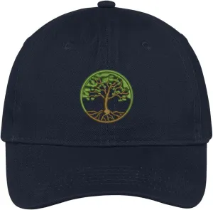 Trendy Apparel Shop Tree of Life Embroidered Cap Premium Cotton Dad Hat