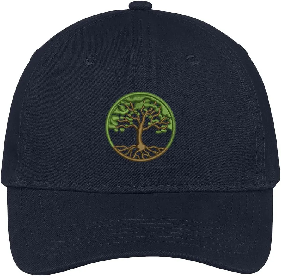Trendy Apparel Shop Tree of Life Embroidered Cap Premium Cotton Dad Hat