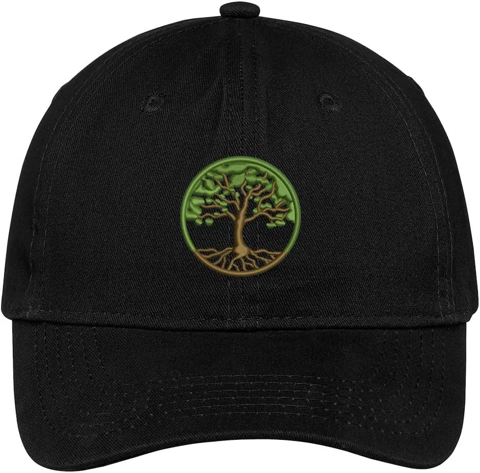 Trendy Apparel Shop Tree of Life Embroidered Cap Premium Cotton Dad Hat