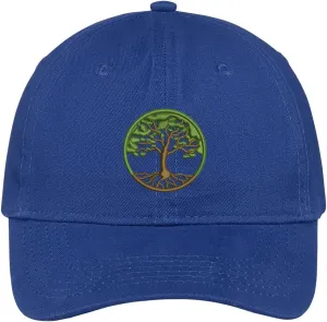 Trendy Apparel Shop Tree of Life Embroidered Cap Premium Cotton Dad Hat