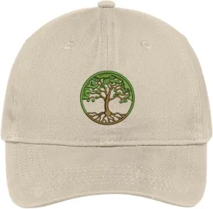 Trendy Apparel Shop Tree of Life Embroidered Cap Premium Cotton Dad Hat