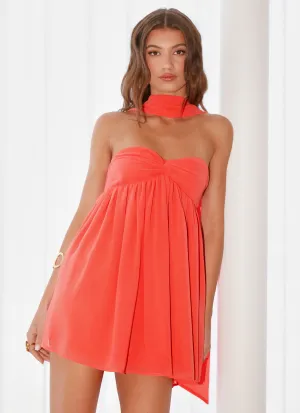 Gentle Motion Ready Glow Saturn Mini Dress - Coral