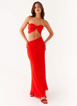 Soft Cut Carla Maxi Dress - Red