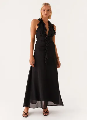 Snag-Resistant What You Need Frill Maxi Dress - Black