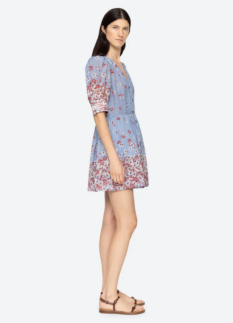 SEA NY Whitney Print Puff Sleeve Dress Gender Free Breathable Material
