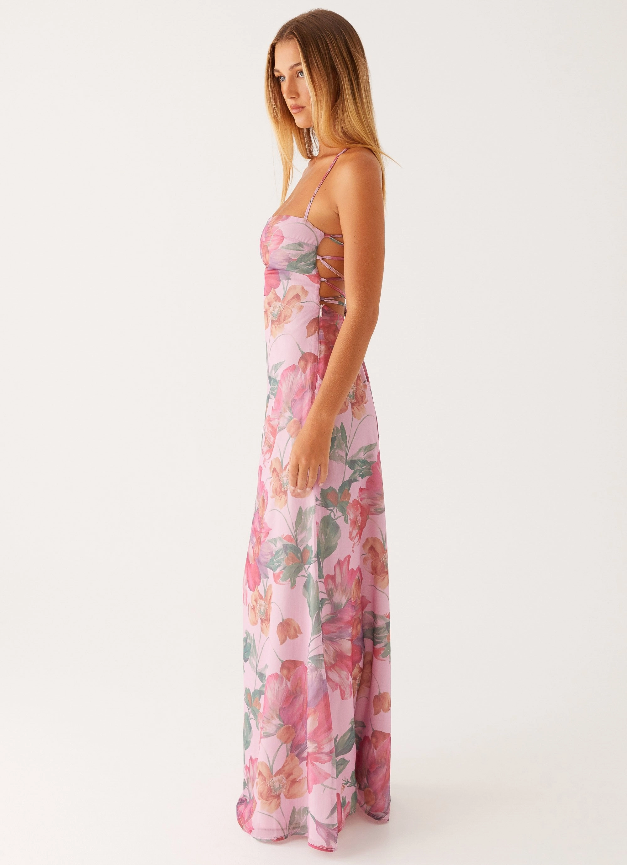 Peggy Maxi Dress - Pink Floral Calm Mood Perfect Layers