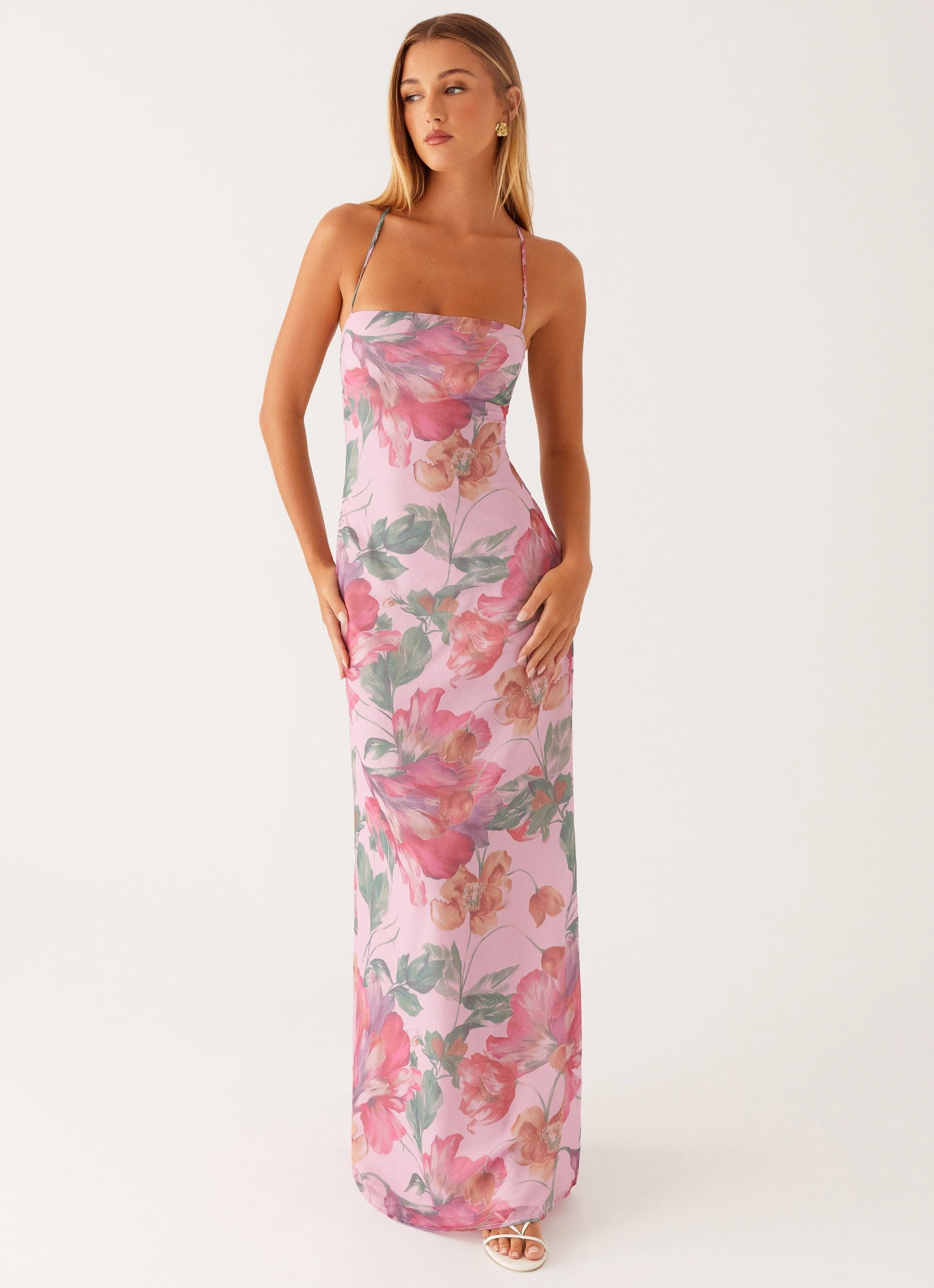 Peggy Maxi Dress - Pink Floral Everyday Look