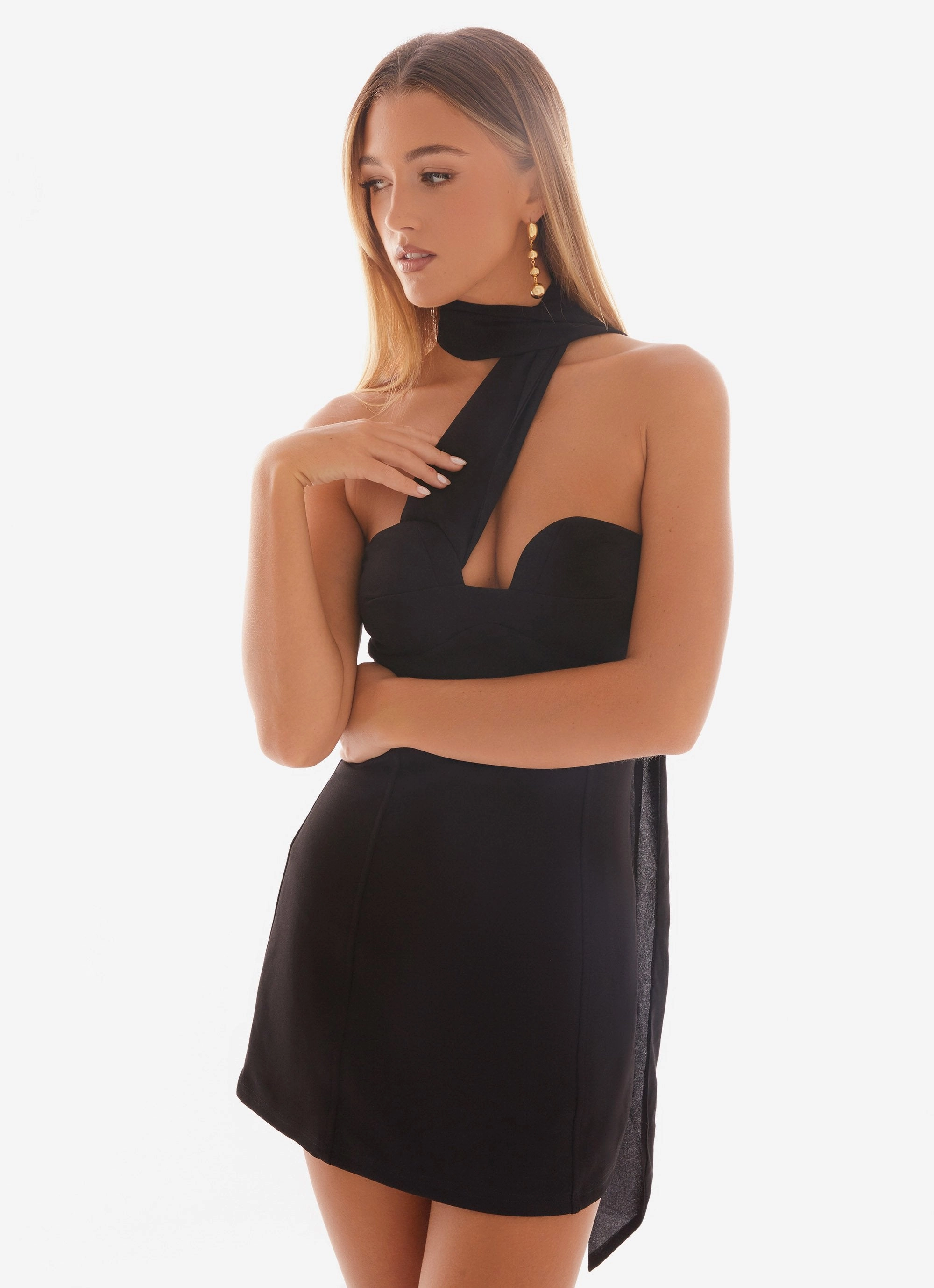 Sirena Mini Dress - Black Feminine Vibe
