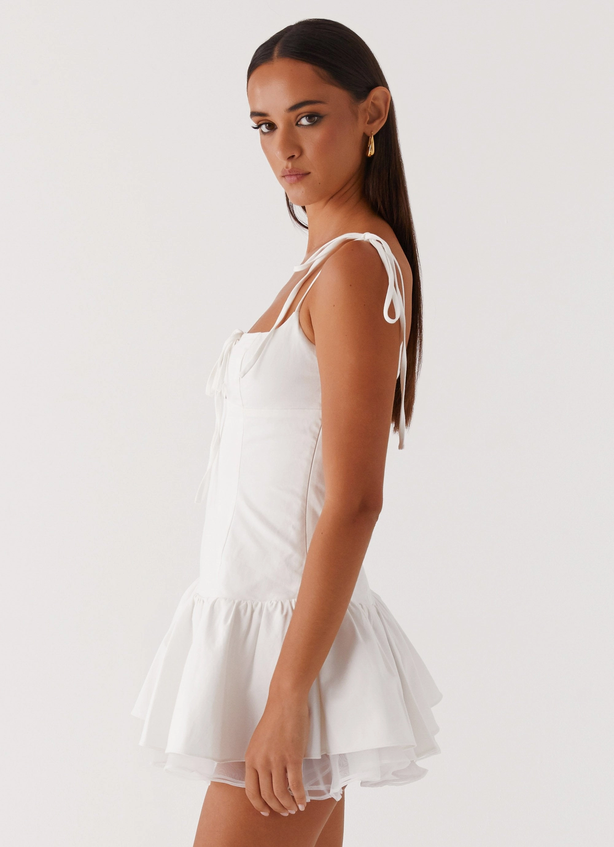 Lightweight-Layer Valene Mini Dress - White