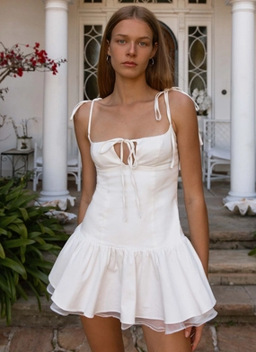 Valene Mini Dress - White Cozy And Stylish