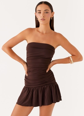 Eclair Mini Dress - Chocolate Glamorous look Casual Must-Have