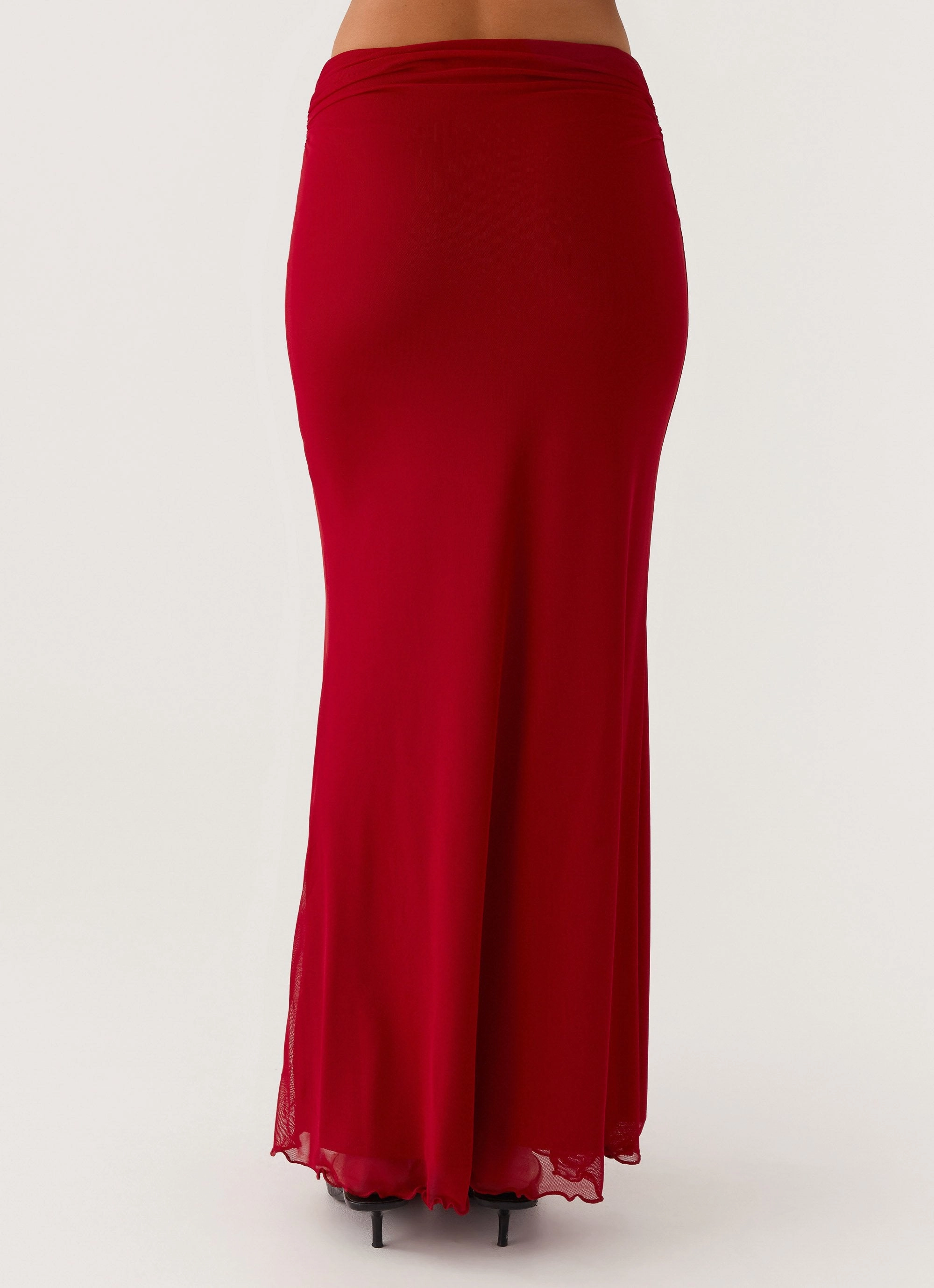 Core Support Relaxed Comfort Fit Rayne Maxi Skirt - Red
