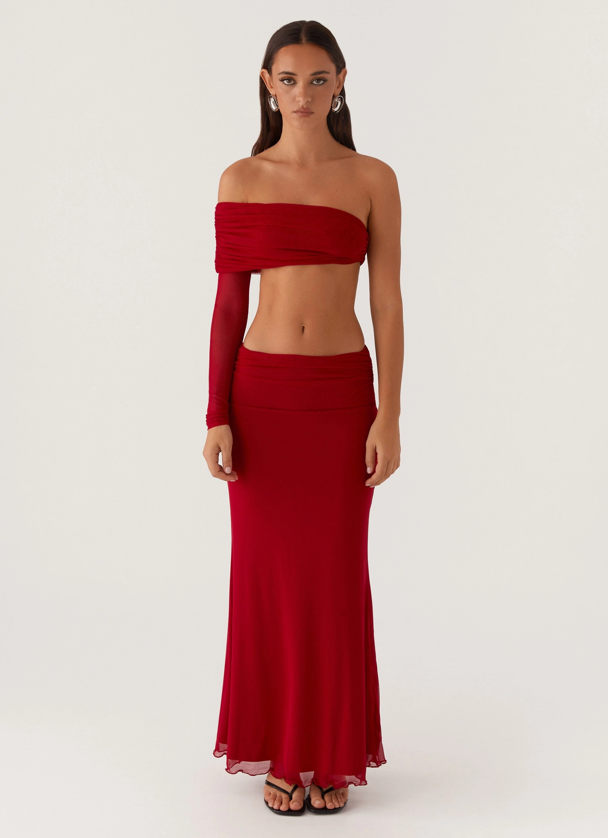 Rayne Maxi Skirt - Red BreathableLining