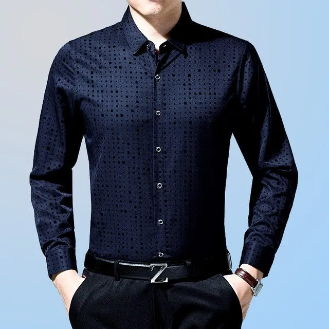 Trevor elegant Lapel high quality men's slim shirt