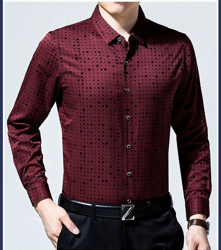 Trevor elegant Lapel high quality men's slim shirt