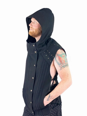 Trickster Vest Self Fabric Tie Closure Office Attire