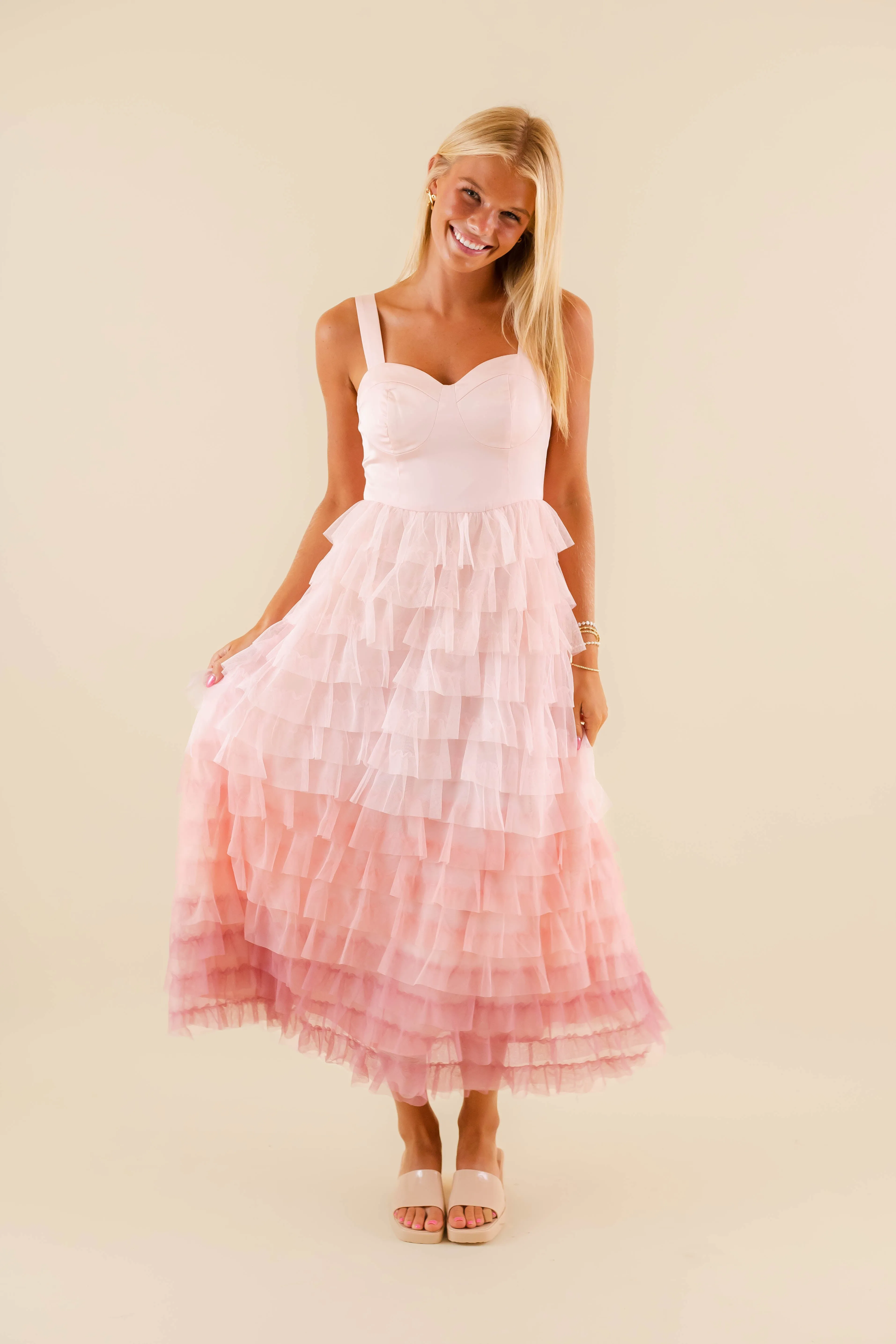 Just Like That Tulle Midi Dress Cool Drape