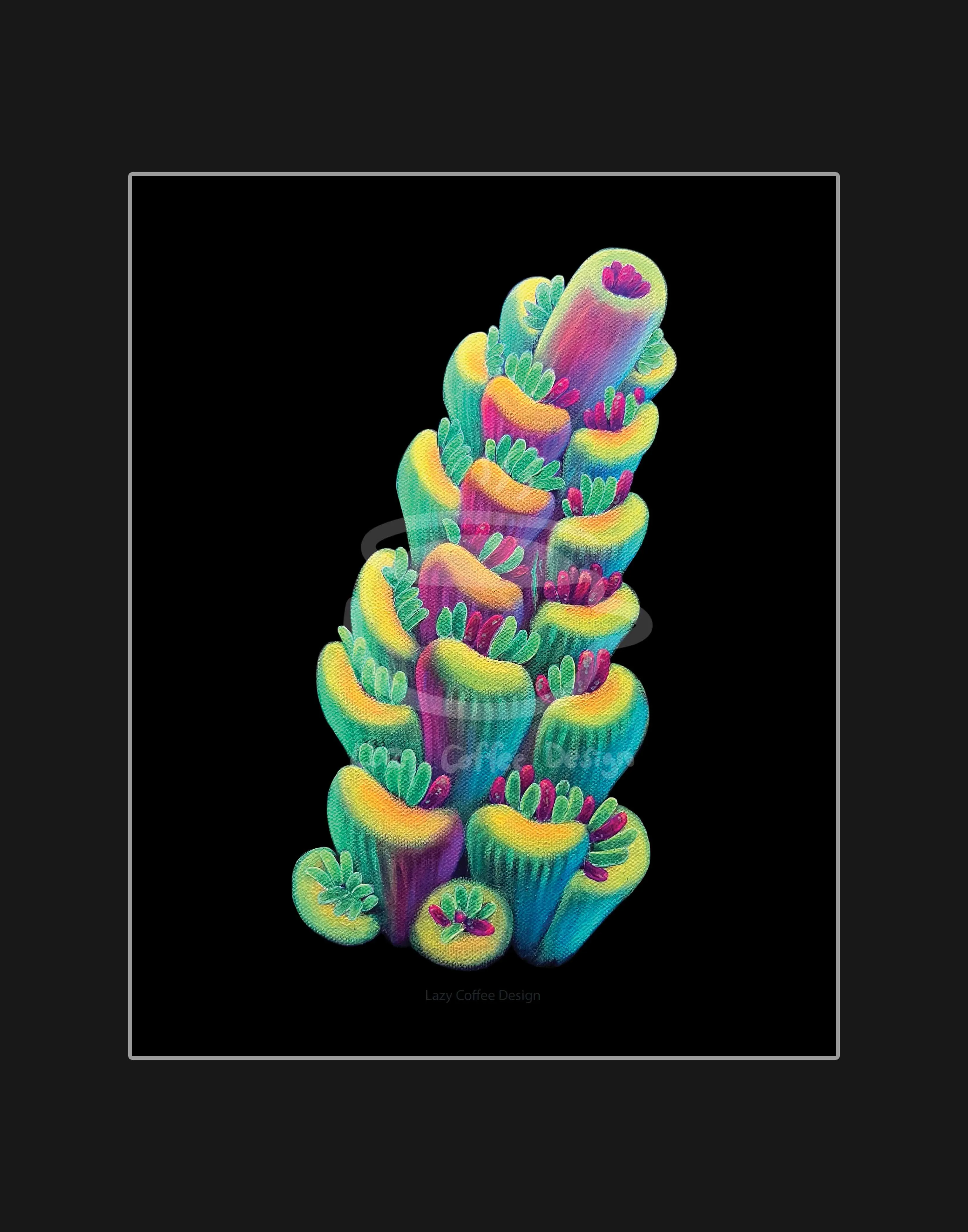 TSA Fruity Splice SPS Acropora Fine Art Print 11x 14"