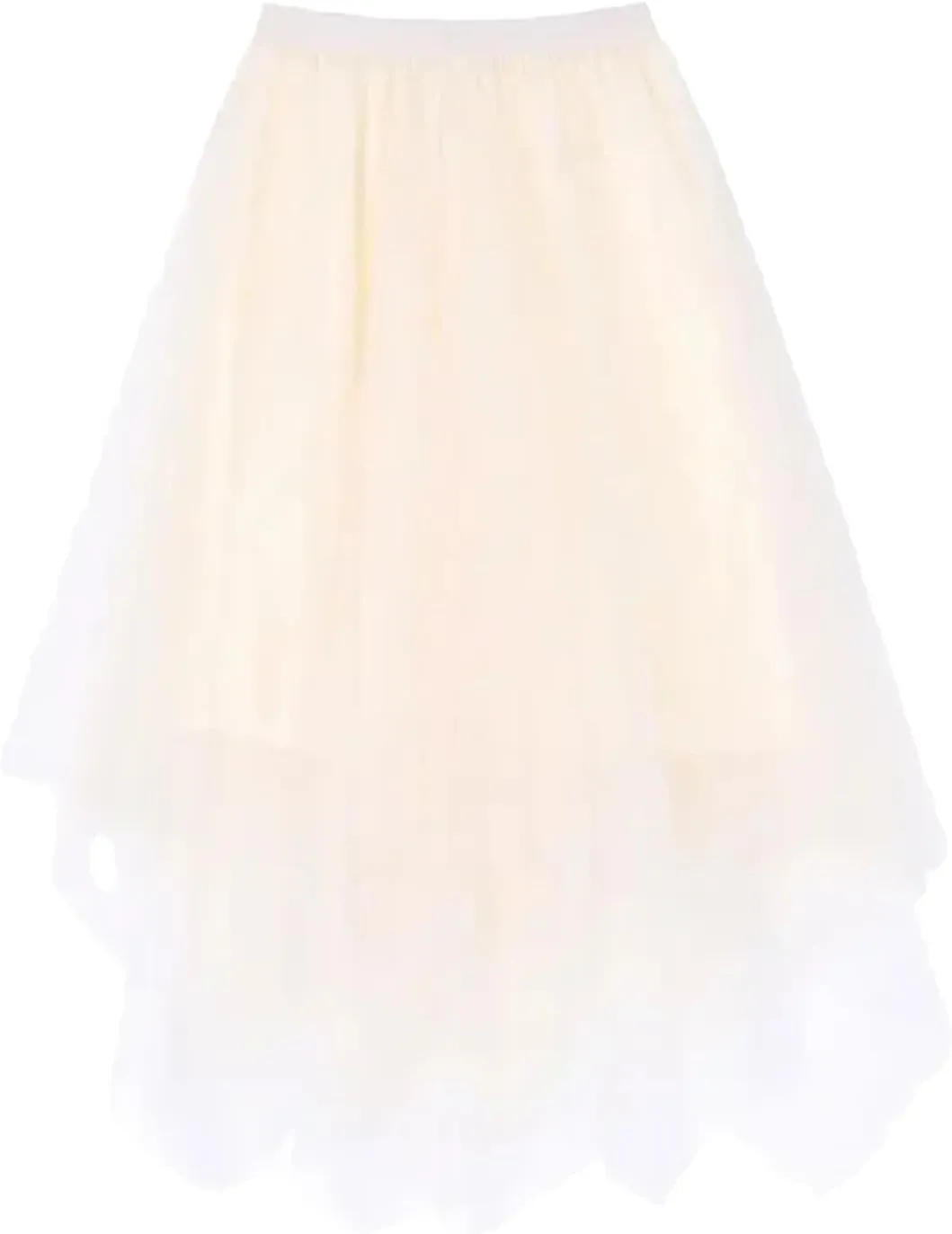 Tulle Skirt Spring and Summer High Waist Lace Irregular Hem Skirt