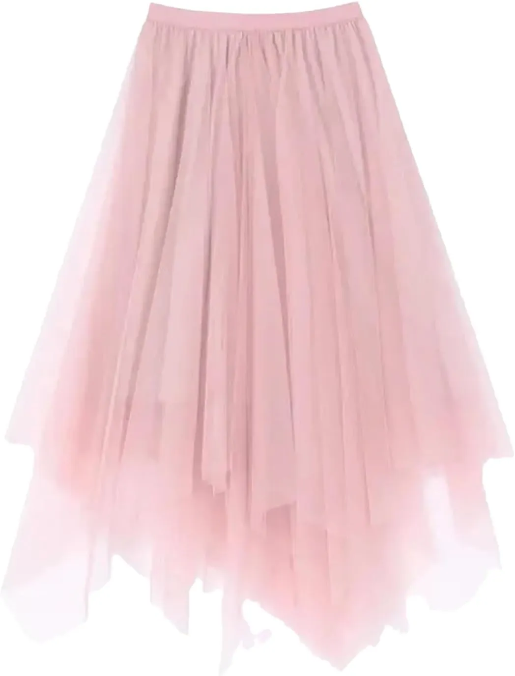 Tulle Skirt Spring and Summer High Waist Lace Irregular Hem Skirt